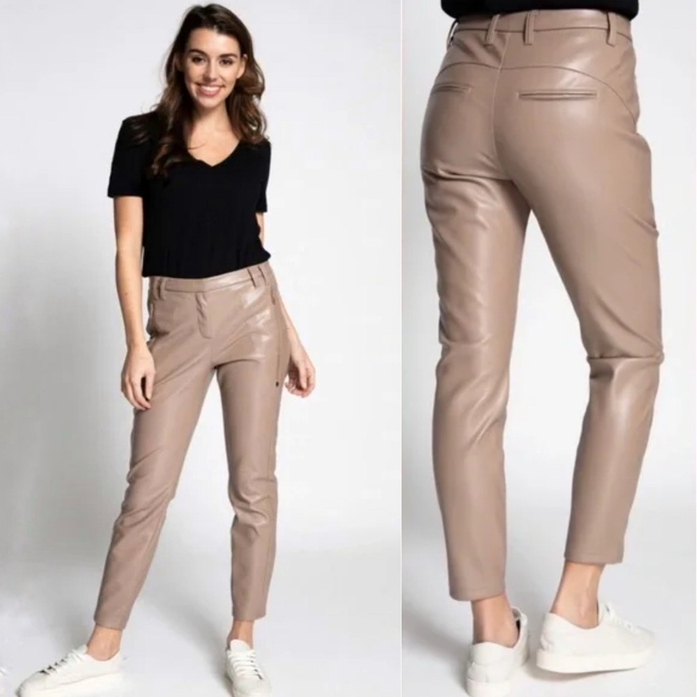Zhrill Women’s Chiara Faux Leather Tan Pants Size 26